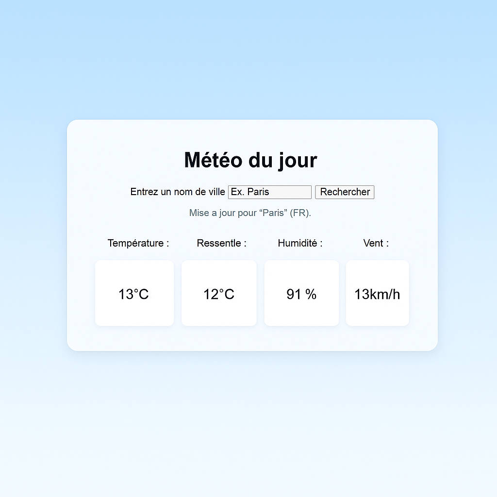 Application météo JavaScript